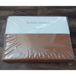 New Calvin Klein Khaki Collection Cord Weave Bittersweet QUEEN Bedskirt
